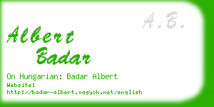 albert badar business card